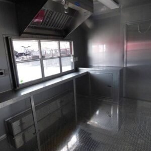 8.5 x 14 yellow concession trailer with dual 6-foot windows - view 13