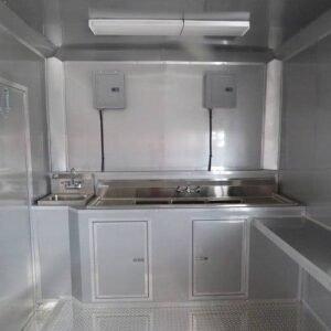 8.5 x 14 yellow concession trailer with dual 6-foot windows - view 12
