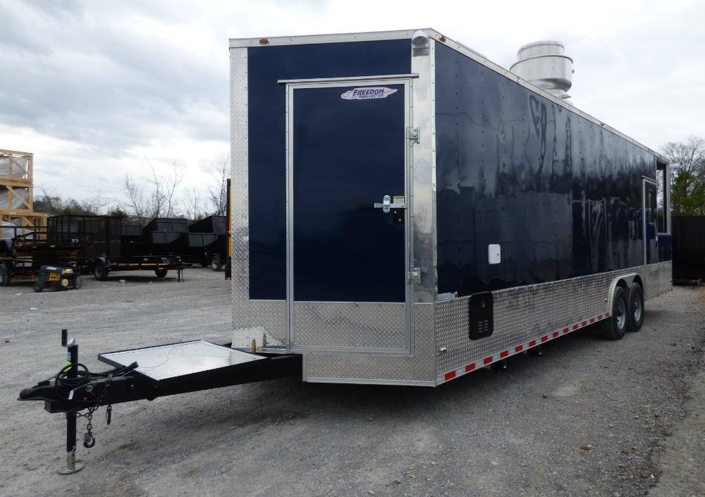 8.5′ x 28′ Concession Blue BBQ Food Event Catering Trailer — photo 2