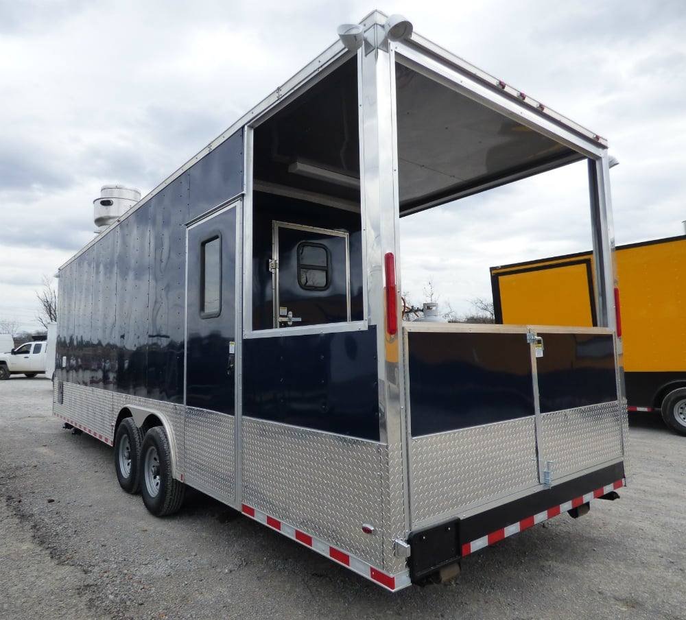 8.5′ x 28′ Concession Blue BBQ Food Event Catering Trailer — photo 6