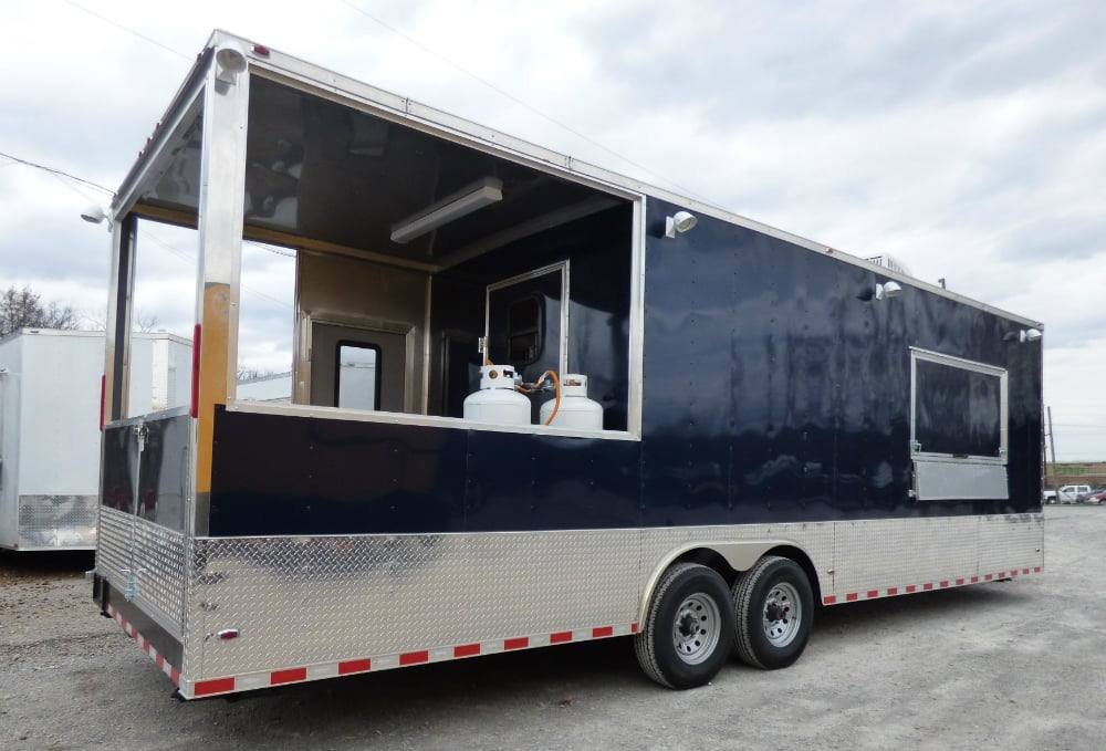 8.5′ x 28′ Concession Blue BBQ Food Event Catering Trailer — photo 11