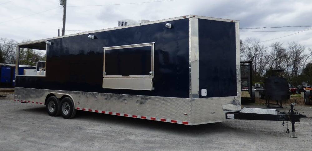 8.5′ x 28′ Concession Blue BBQ Food Event Catering Trailer — photo 9