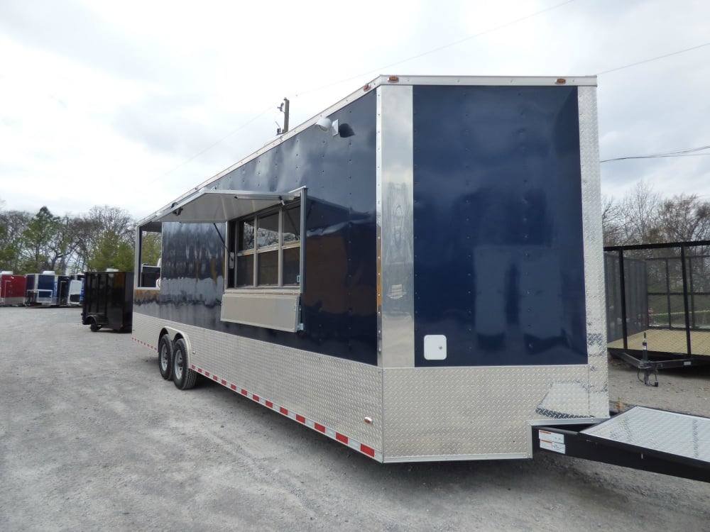 8.5′ x 28′ Concession Blue BBQ Food Event Catering Trailer — photo 12