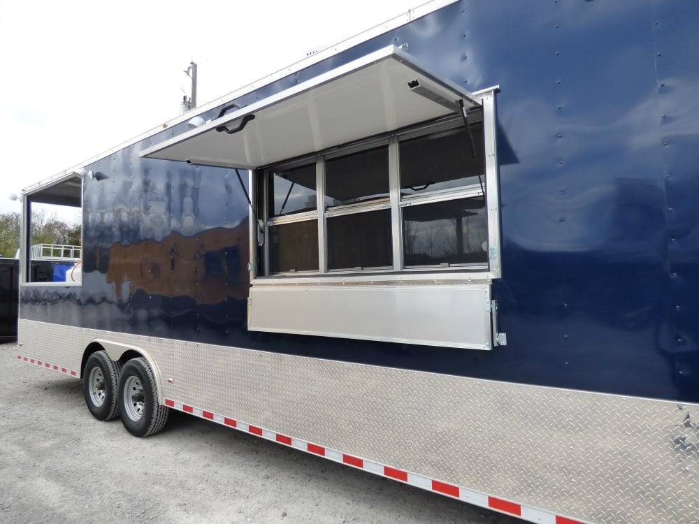 8.5′ x 28′ Concession Blue BBQ Food Event Catering Trailer — photo 5
