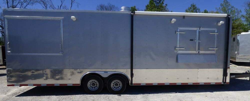 8.5′ x 27′ Concession Trailer Silver Frost BBQ Food Event Catering — photo 14