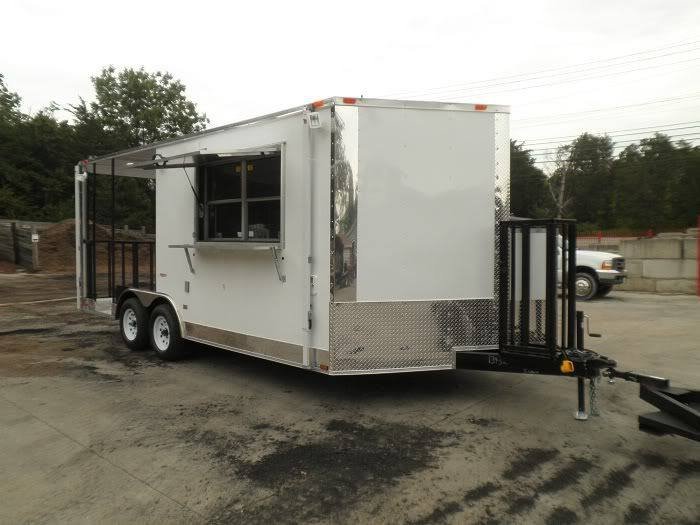 Concession Trailer 8.5’x18′ Catering BBQ Smoker Event (White) — photo 3