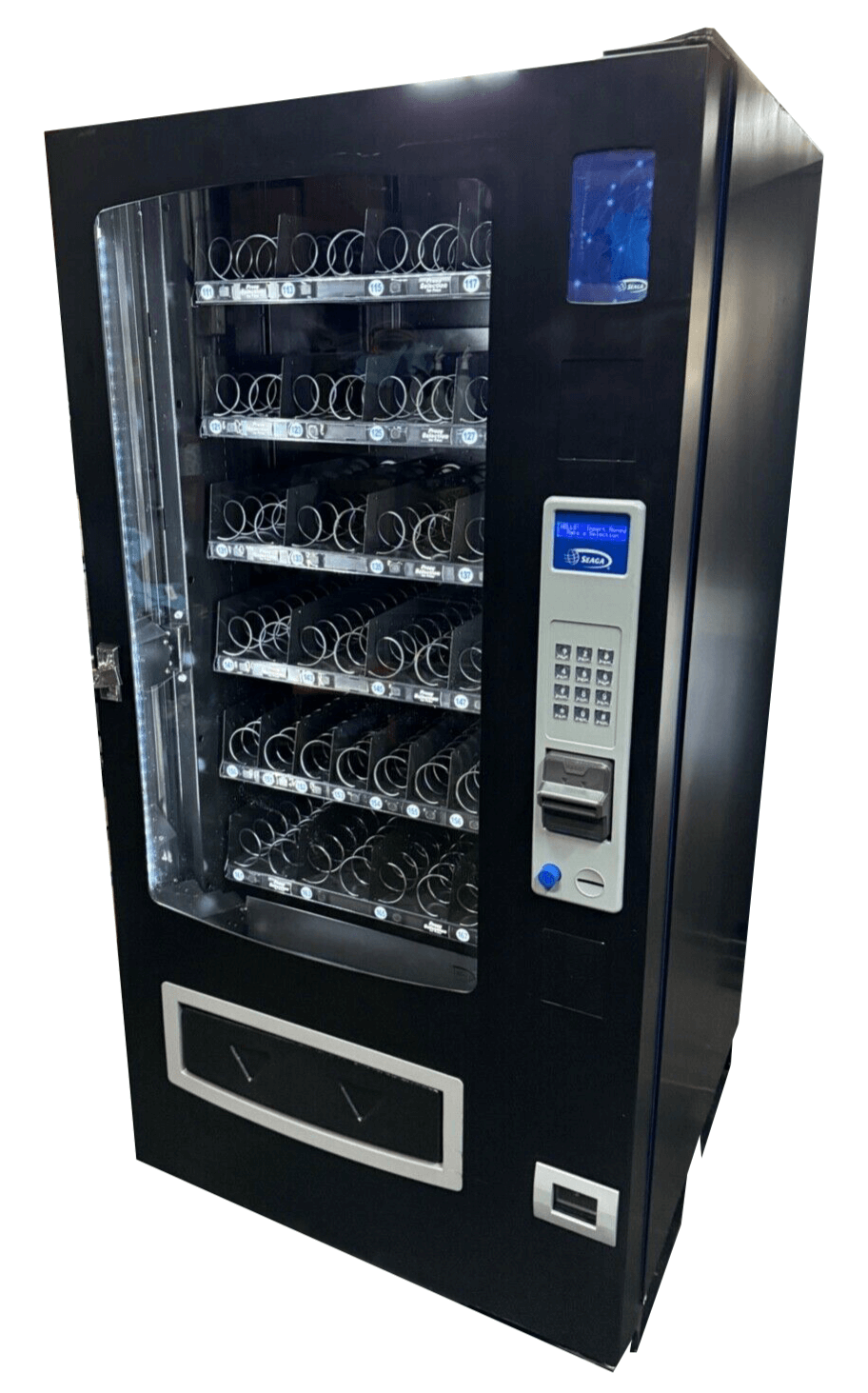 s-l1600-15.png Refurbished Seaga INF4S Infinity snack vending machine, 4-wide glass front