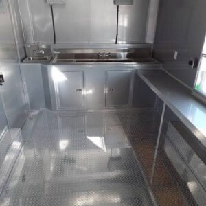 8.5 x 14 yellow concession trailer with dual 6-foot windows - view 7