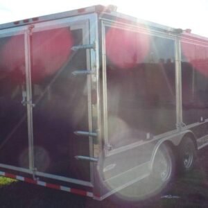 8.5 x 20 black pizza trailer with dual full-height doors - view 8