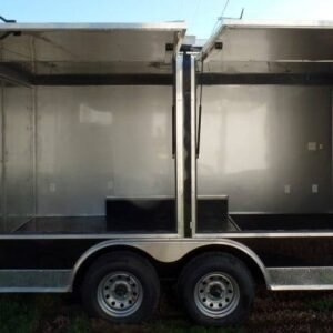 8.5 x 20 black pizza trailer with dual full-height doors - view 6