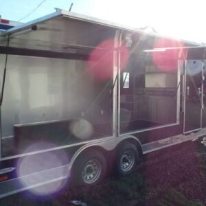 8.5 x 20 black pizza trailer with dual full-height doors - view 12