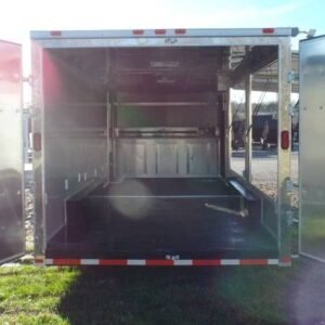 8.5 x 20 black pizza trailer with dual full-height doors - view 9