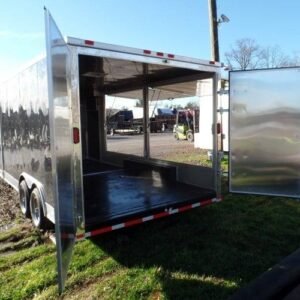 8.5 x 20 black pizza trailer with dual full-height doors - view 13