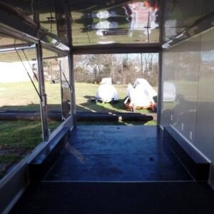 8.5 x 20 black pizza trailer with dual full-height doors - view 3