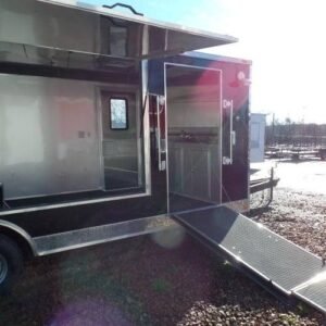 8.5 x 20 black pizza trailer with dual full-height doors - view 11