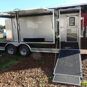 8.5 x 20 black pizza trailer with dual full-height doors - view 15