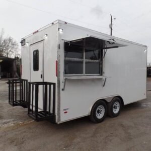 8.5' x 16' White Concession Food Event Trailer