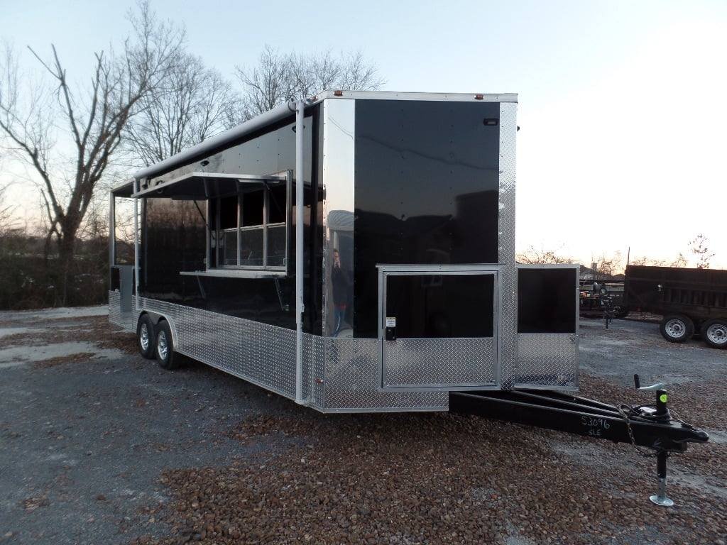 8.5′ x 24′ Concession Food Trailer Black BBQ Catering — photo 4