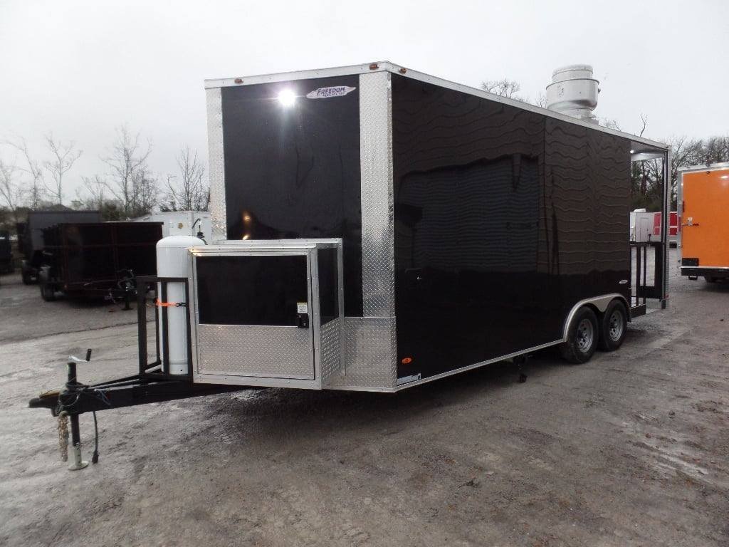 8.5′ x 20′ Black BBQ Porch Concession Food Trailer With Appliances — photo 5