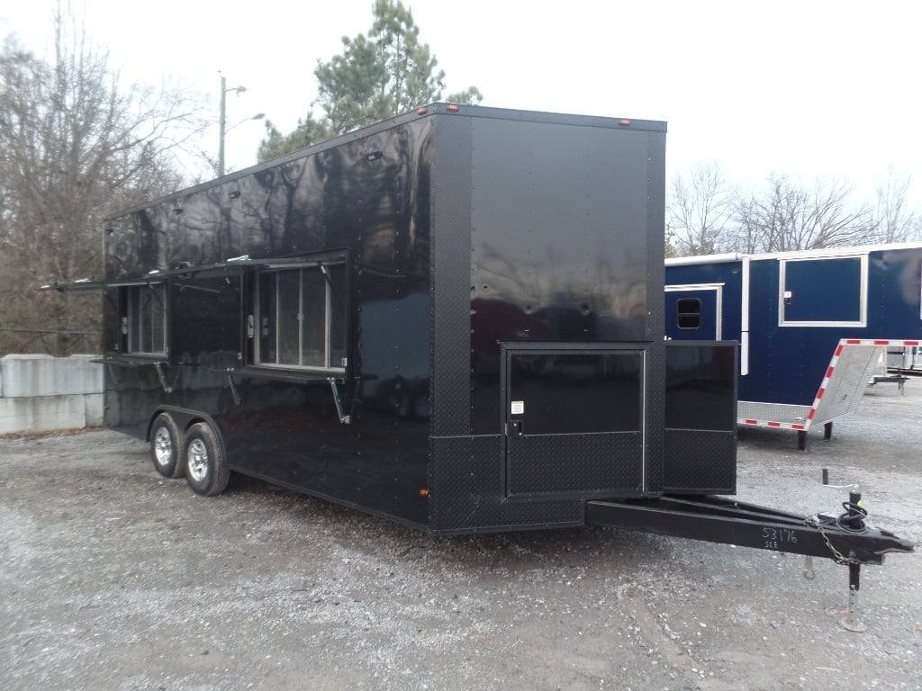 8.5′ x 20′ Black Concession Food Trailer — photo 11