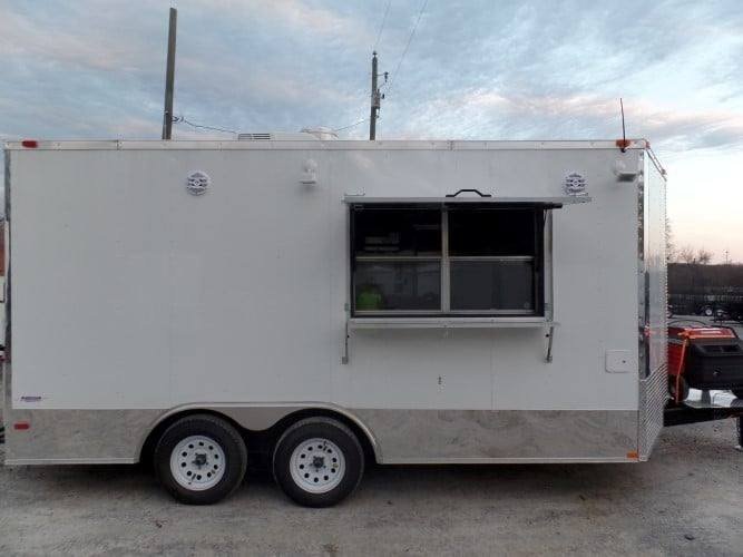 8.5′ x 16′ White Concession Food Trailer With Appliances — photo 5