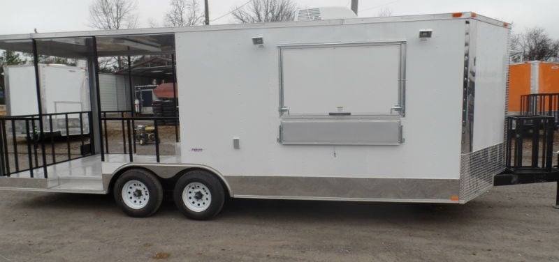 8.5′ x 22′ Concession Trailer White BBQ Vending — photo 11