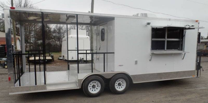 8.5′ x 22′ Concession Trailer White BBQ Vending — photo 12