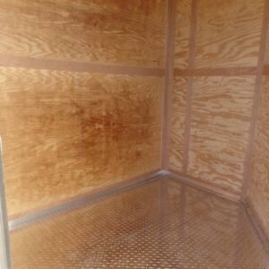8.5 x 20 red porch trailer with wood walls and smoker porch - view 7