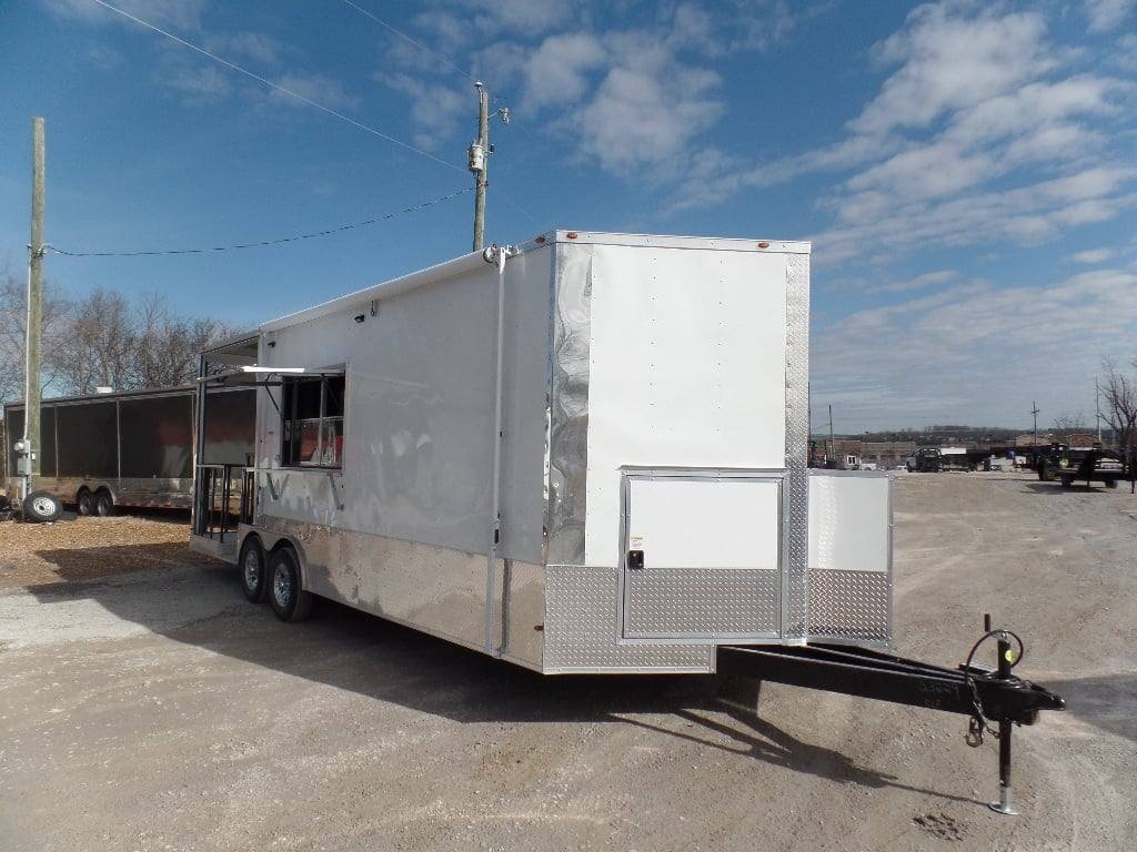 8.5′ x 24′ Concession Trailer White BBQ Catering Event Food — photo 6