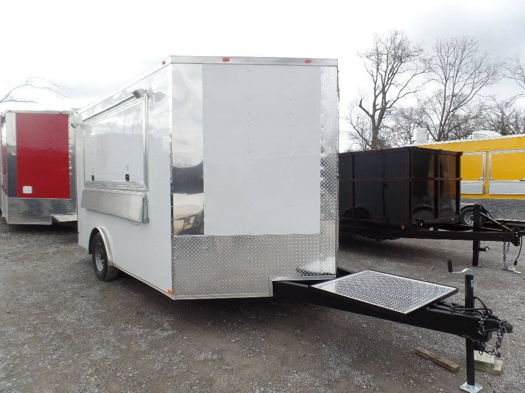 8.5′ x 12′ Concession Trailer White Event Catering Food — photo 3