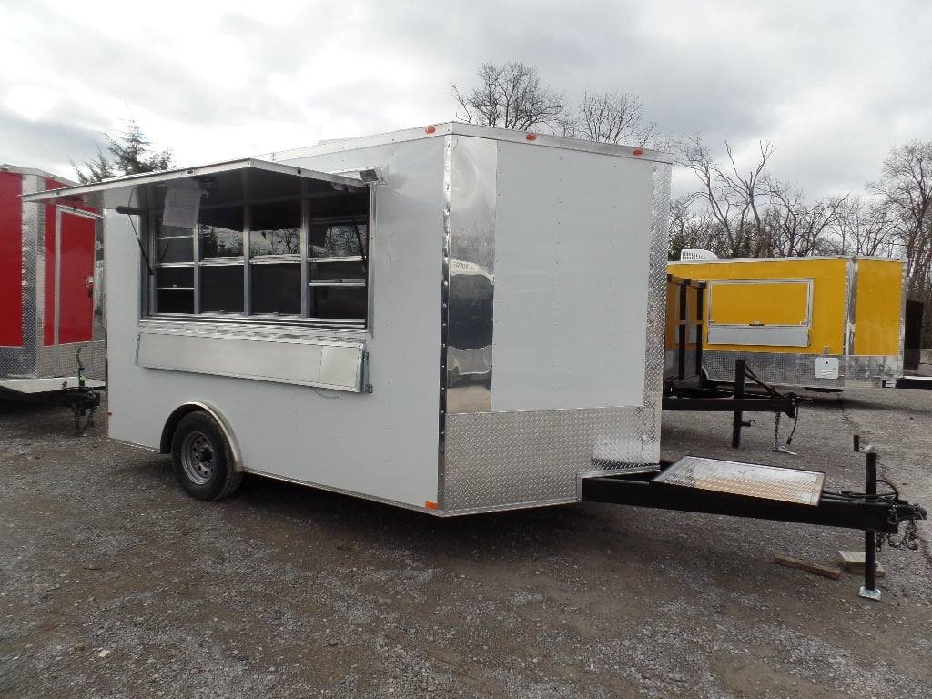 8.5′ x 12′ Concession Trailer White Event Catering Food — photo 4