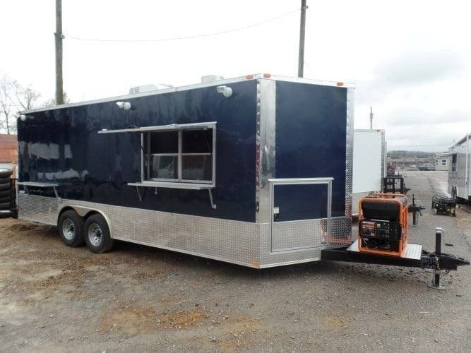 8.5′ x 22′ Concession Trailer Indigo Blue Food Event Catering — photo 6