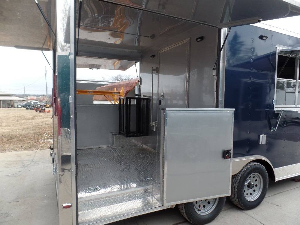 8.5′ x 17′ Concession Trailer Indigo Blue BBQ Catering Event Food — photo 3