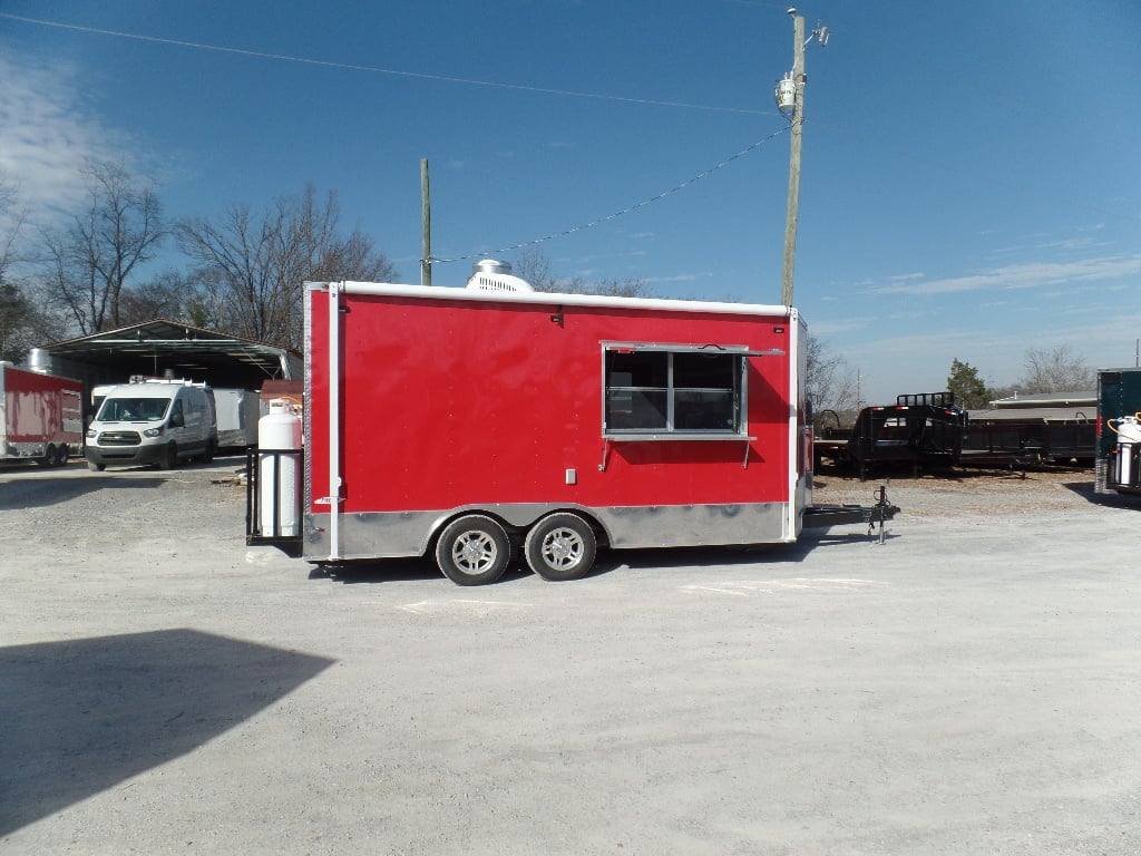 8.5′ x 16′ Concession Food Victory Red Trailer With Appliances