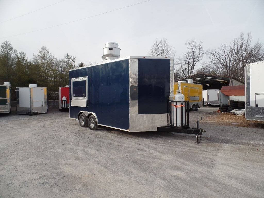 8.5′ x 16′ Concession Food Indigo Blue Trailer With Appliances — photo 6