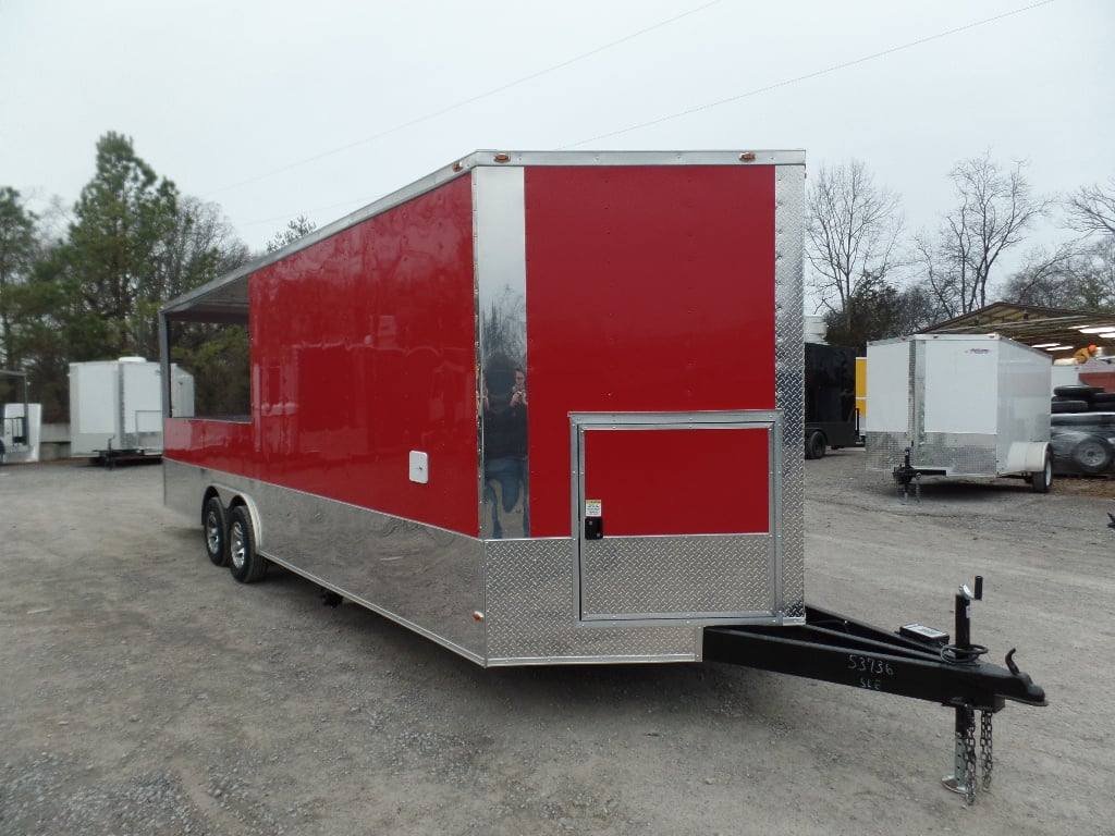 8.5′ x 24′ Concession Red BBQ Food Event Catering Trailer — photo 2