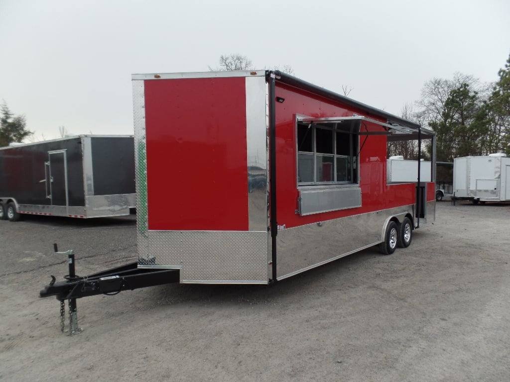 8.5′ x 24′ Concession Red BBQ Food Event Catering Trailer — photo 7