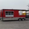 8.5 x 24 Red BBQ Trailer with 12-foot expanded-metal porch