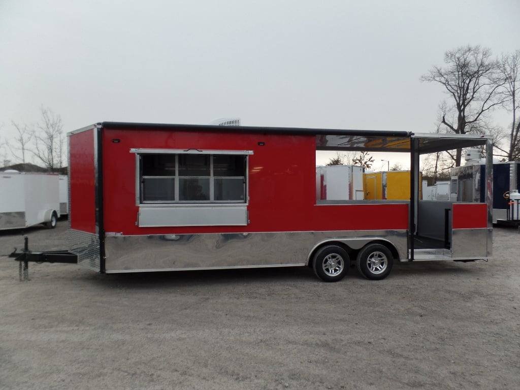 8.5′ x 24′ Concession Red BBQ Food Event Catering Trailer