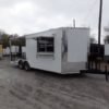 8.5 x 22 White Catering Trailer with 42-inch vent hood and rear porch