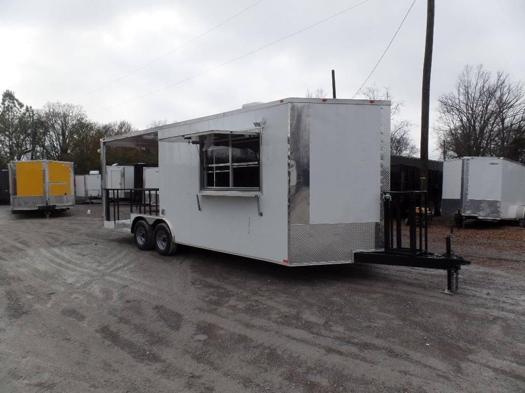 8.5′ x 22′ Concession Food Trailer White Catering Event