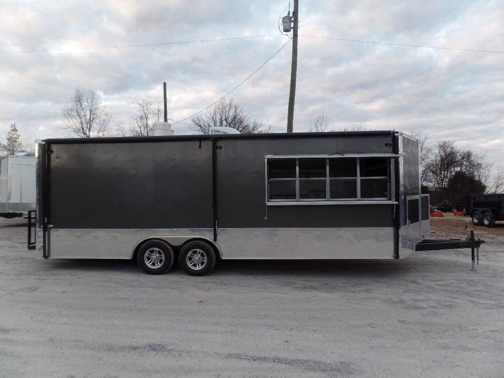 8.5′ x 24′ Concession Food Trailer Charcoal Grey