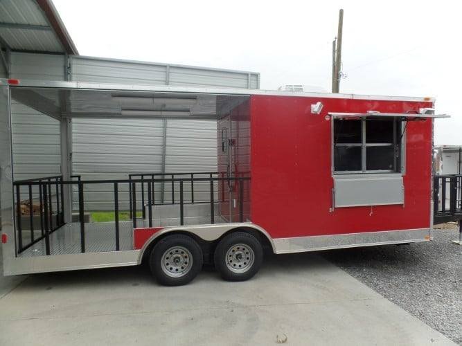 8.5′ x 20′ Concession BBQ Food Trailer Red Event Catering — photo 6