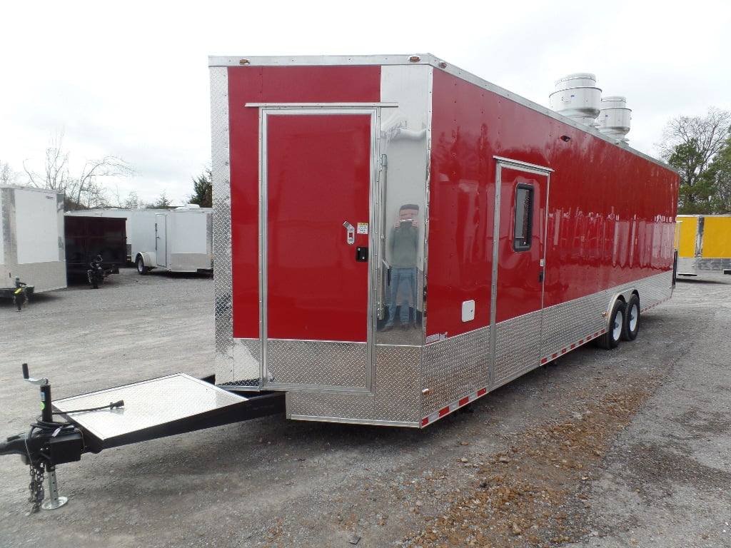 8.5′ x 30′ Concession Food Trailer Red With Appliances — photo 15