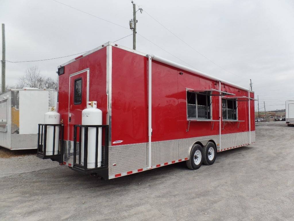 8.5′ x 30′ Concession Food Trailer Red With Appliances — photo 13