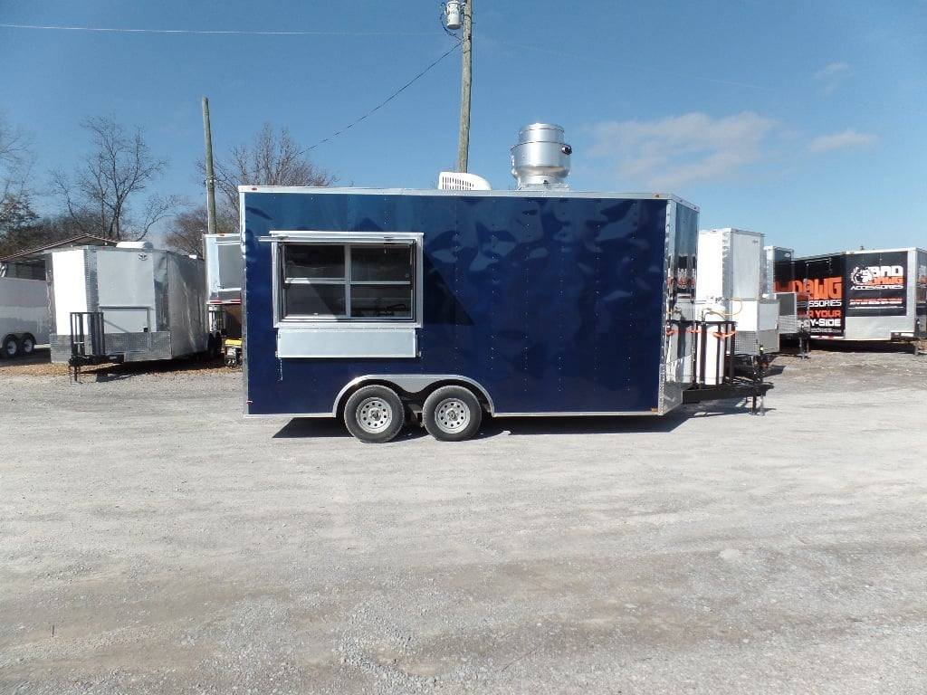 8.5′ x 16′ Concession Food Indigo Blue Trailer With Appliances