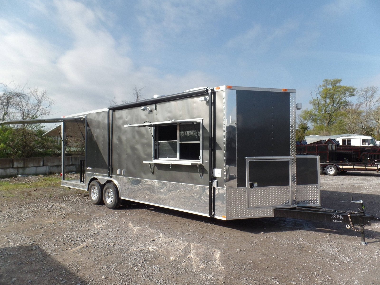 8.5′ x 24′ Concession BBQ Food Trailer Charcoal Gray Event Catering — photo 11