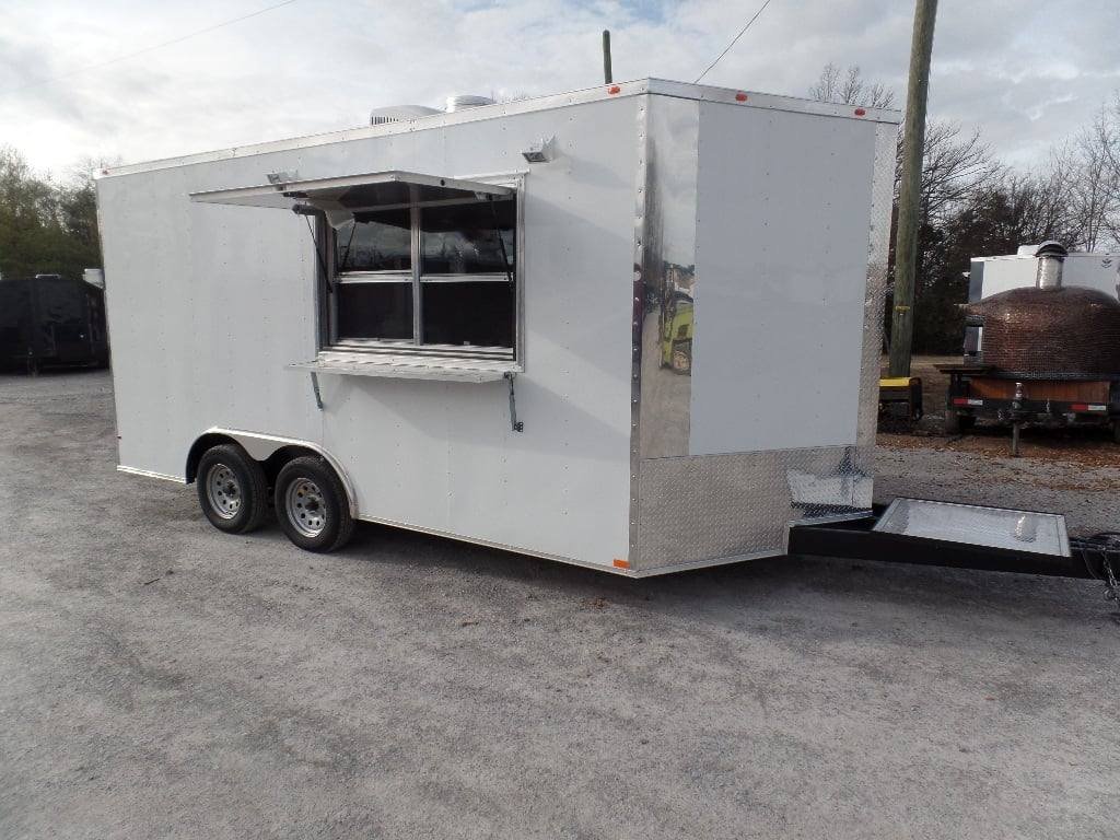 8.5′ x 16′ Concession Food Trailer White With Appliances — photo 4