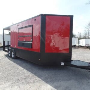 8.5 x 22 Red Pizza Trailer with 6-foot marquee concession window - view 10