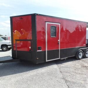 8.5 x 22 Red Pizza Trailer with 6-foot marquee concession window - view 15